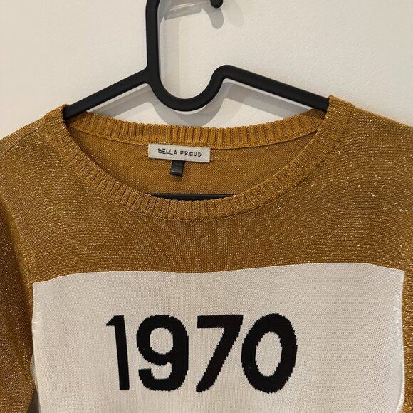 Bella Freud '1970' Metallic Sweater – Iconic Design in Gold - Picture 5 of 5
